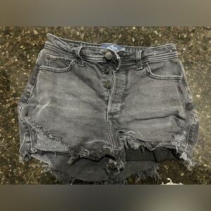 Hollister black denim distressed high-rise shorts. Size 3 (26)